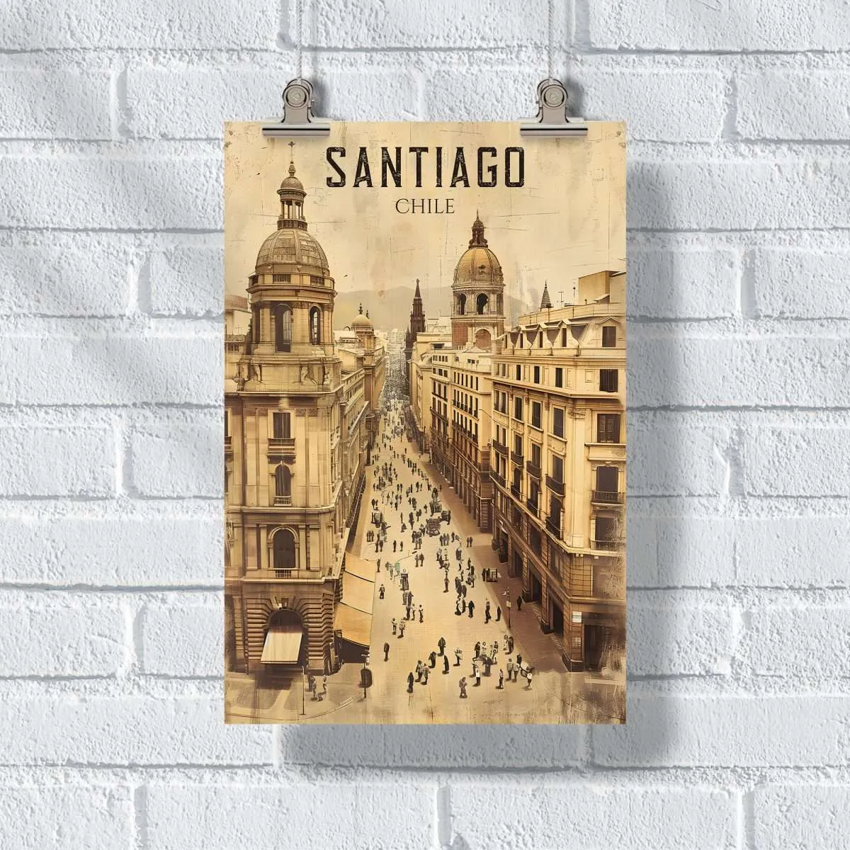 Santiago Old World Plaza De Armas Poster UnitedWorldMemories