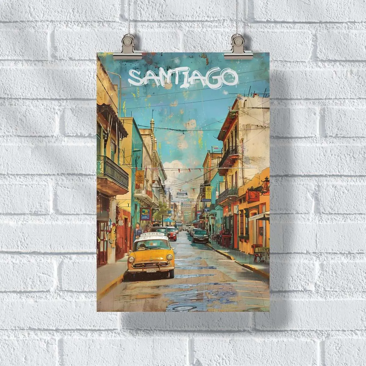 Santiago Retro Barrio Bellavista Poster UnitedWorldMemories