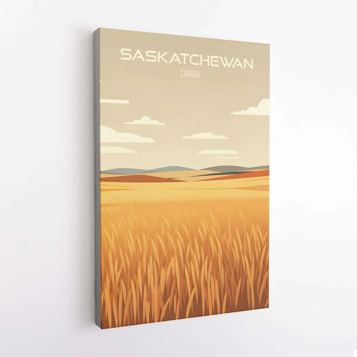 Saskatchewan Minimalist Wheat Fields Canvas UnitedWorldMemories