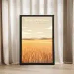 Saskatchewan Minimalist Wheat Fields Framed Poster UnitedWorldMemories