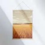 Saskatchewan Minimalist Wheat Fields Hanger Poster UnitedWorldMemories