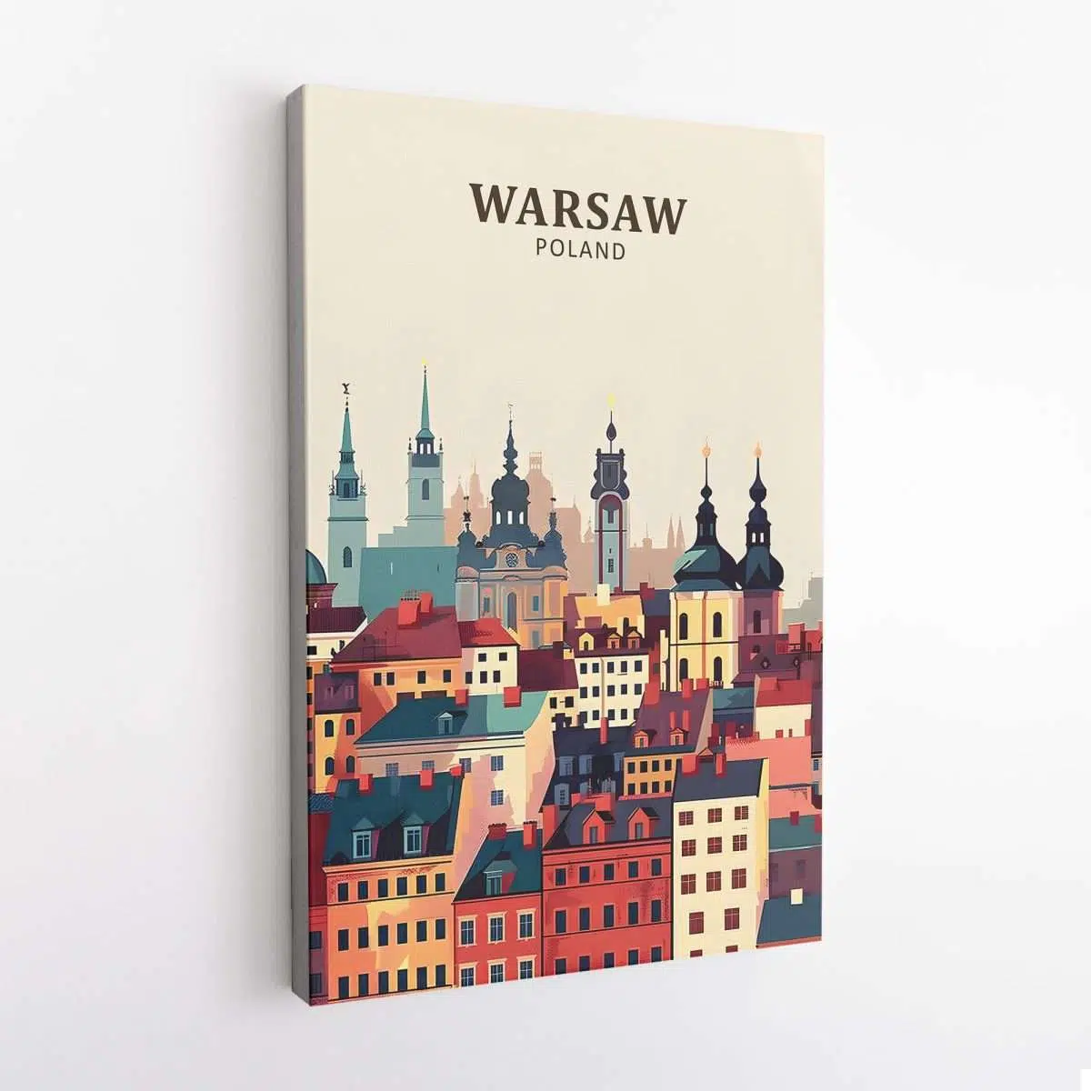 Warsaw Minimalist Old Town Canvas UnitedWorldMemories