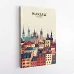 Warsaw Minimalist Old Town Canvas UnitedWorldMemories