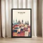 Warsaw Minimalist Old Town Framed Poster UnitedWorldMemories