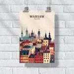 Warsaw Minimalist Old Town Poster UnitedWorldMemories