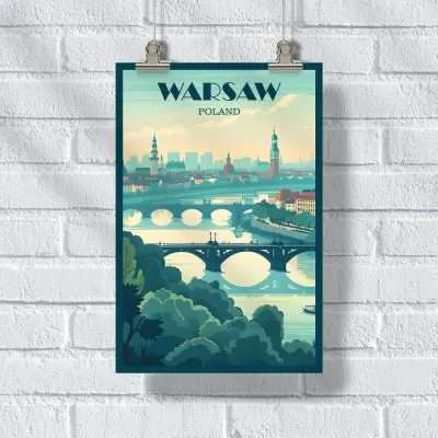 Warsaw Vistula Riverside Poster UnitedWorldMemories