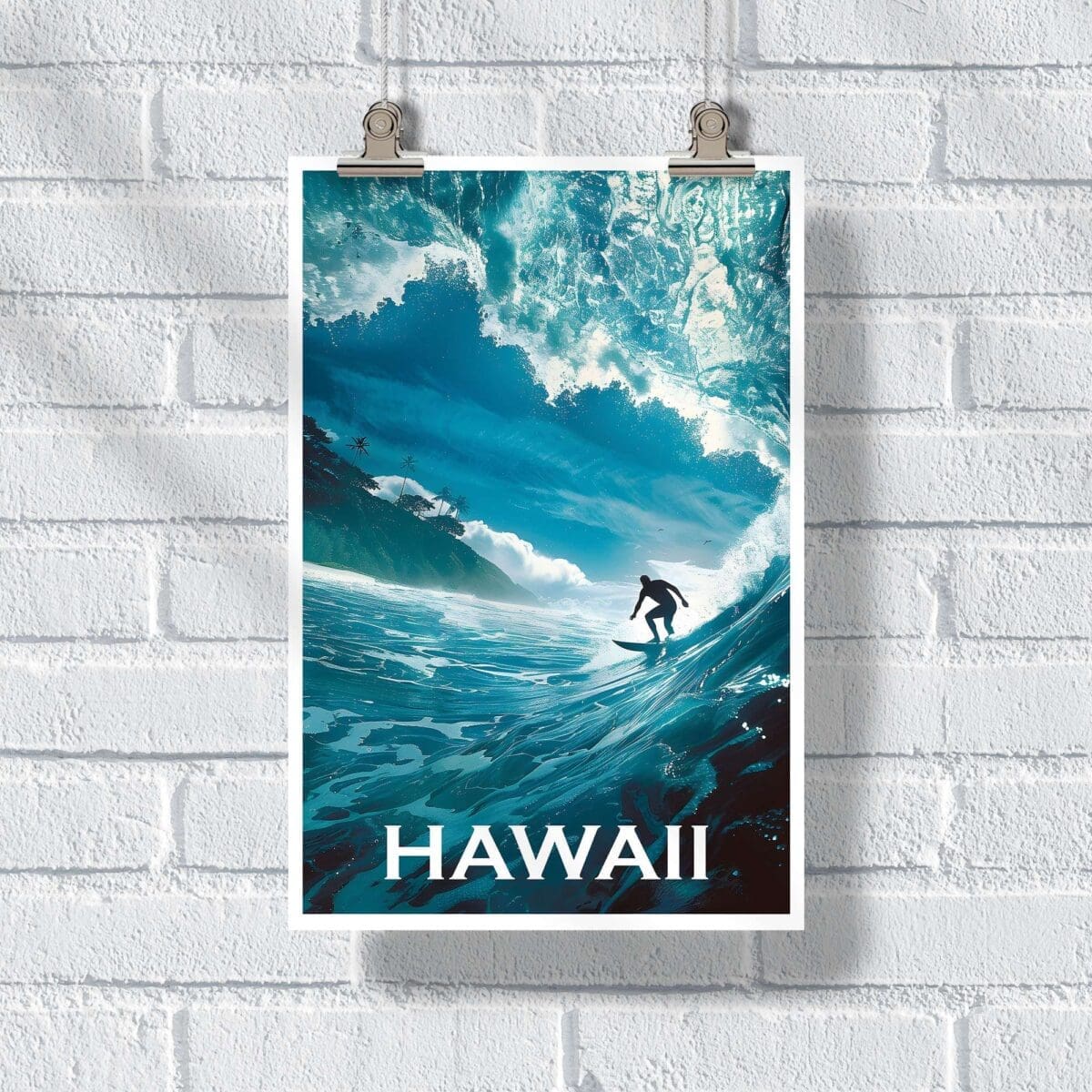 Hawaii Surfing Paradise Poster UnitedWorldMemories