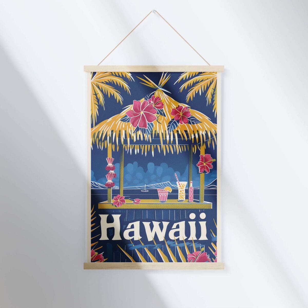 Hawaii Tiki Tropics Hanger Poster UnitedWorldMemories