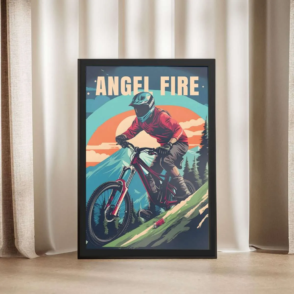 Angel Fire Bike Park Summit Shredding Framed Poster UnitedWorldMemories