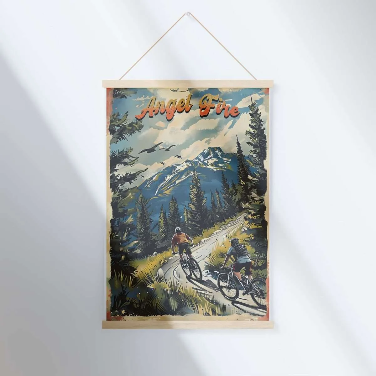 Angel Fire Bike Park Vintage Mountain Thrills Hanger Poster UnitedWorldMemories