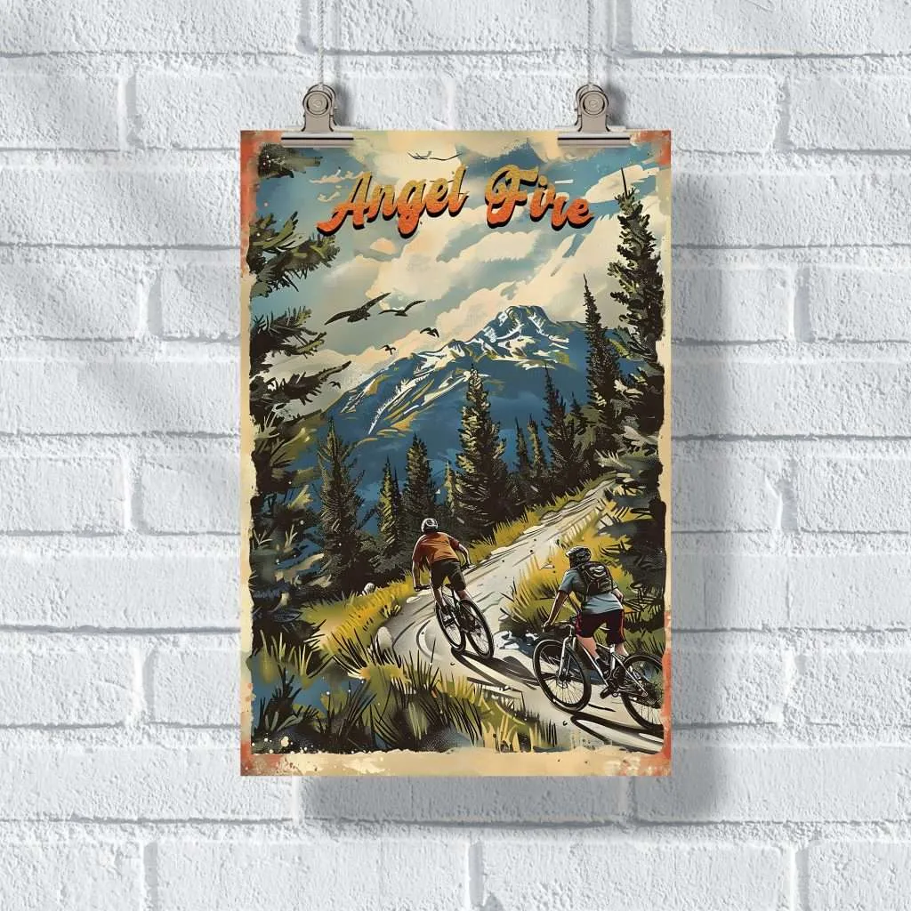 Angel Fire Bike Park Vintage Mountain Thrills Poster UnitedWorldMemories