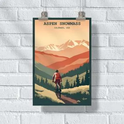 Aspen Snowmass Elevation Adventure Poster UnitedWorldMemories