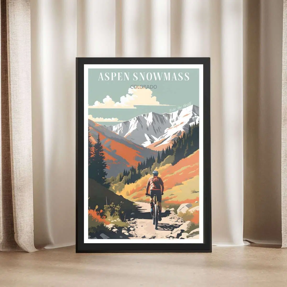 Aspen Snowmass Ride The Thrill Framed Poster UnitedWorldMemories