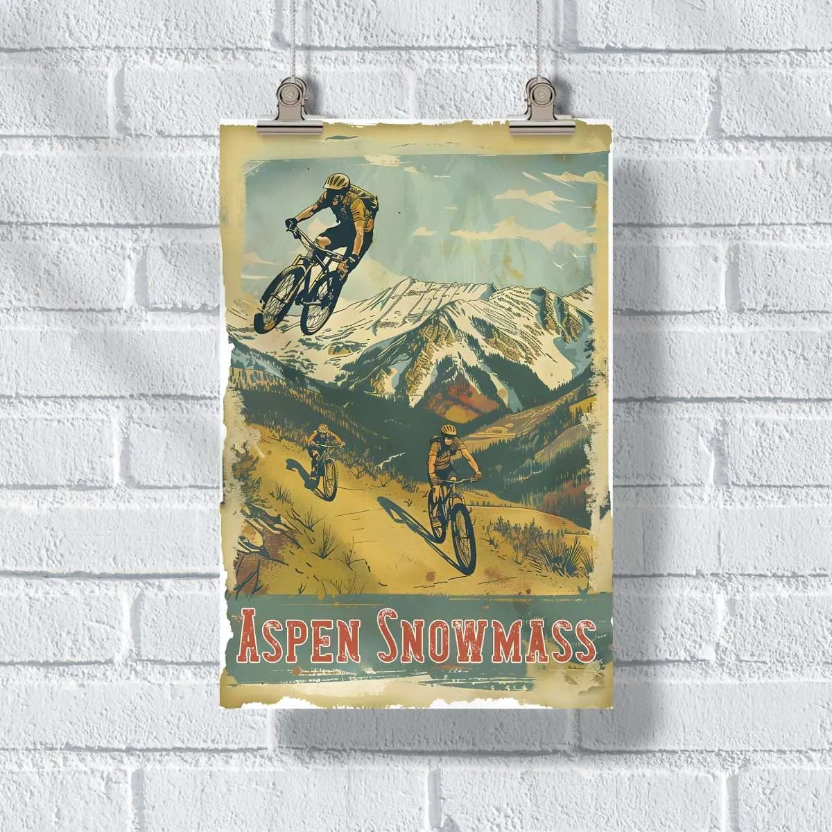 Aspen Snowmass Vintage Mountain Thrills Poster UnitedWorldMemories