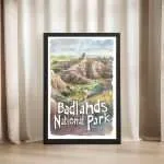 Badlands National Park Ancient Erosion Framed Poster UnitedWorldMemories