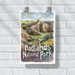 Badlands National Park Ancient Erosion Poster UnitedWorldMemories