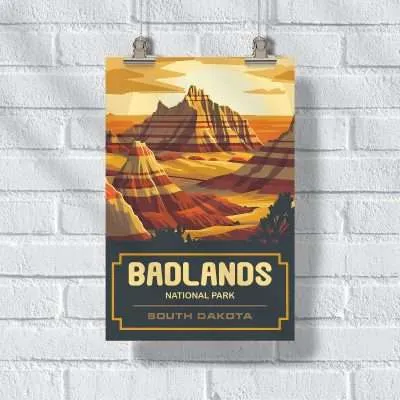 Badlands National Park Prairie Skies Poster UnitedWorldMemories