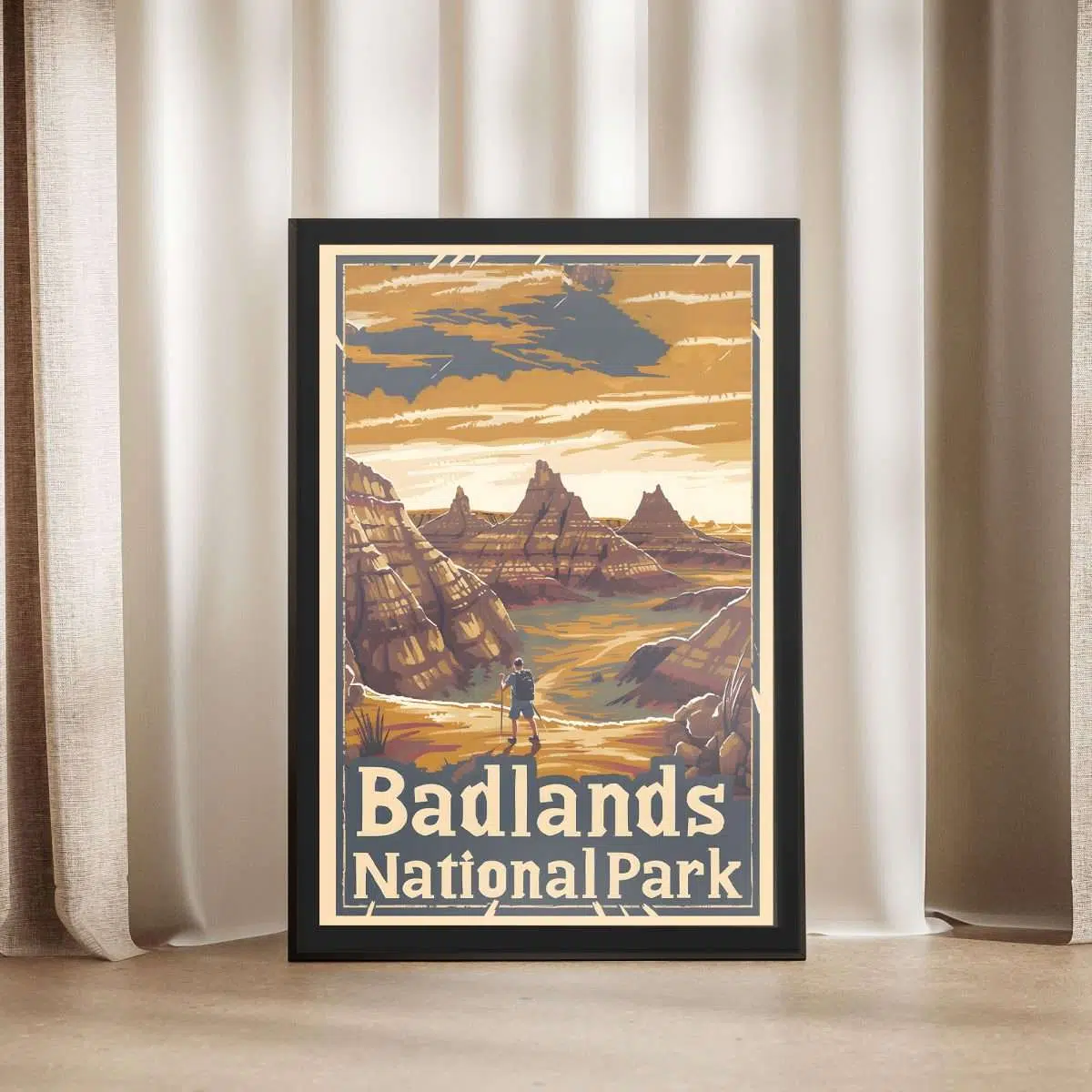 Badlands National Park Rugged Horizons Framed Poster UnitedWorldMemories