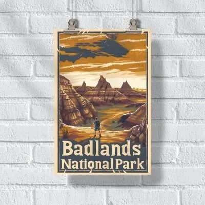 Badlands National Park Rugged Horizons Poster UnitedWorldMemories