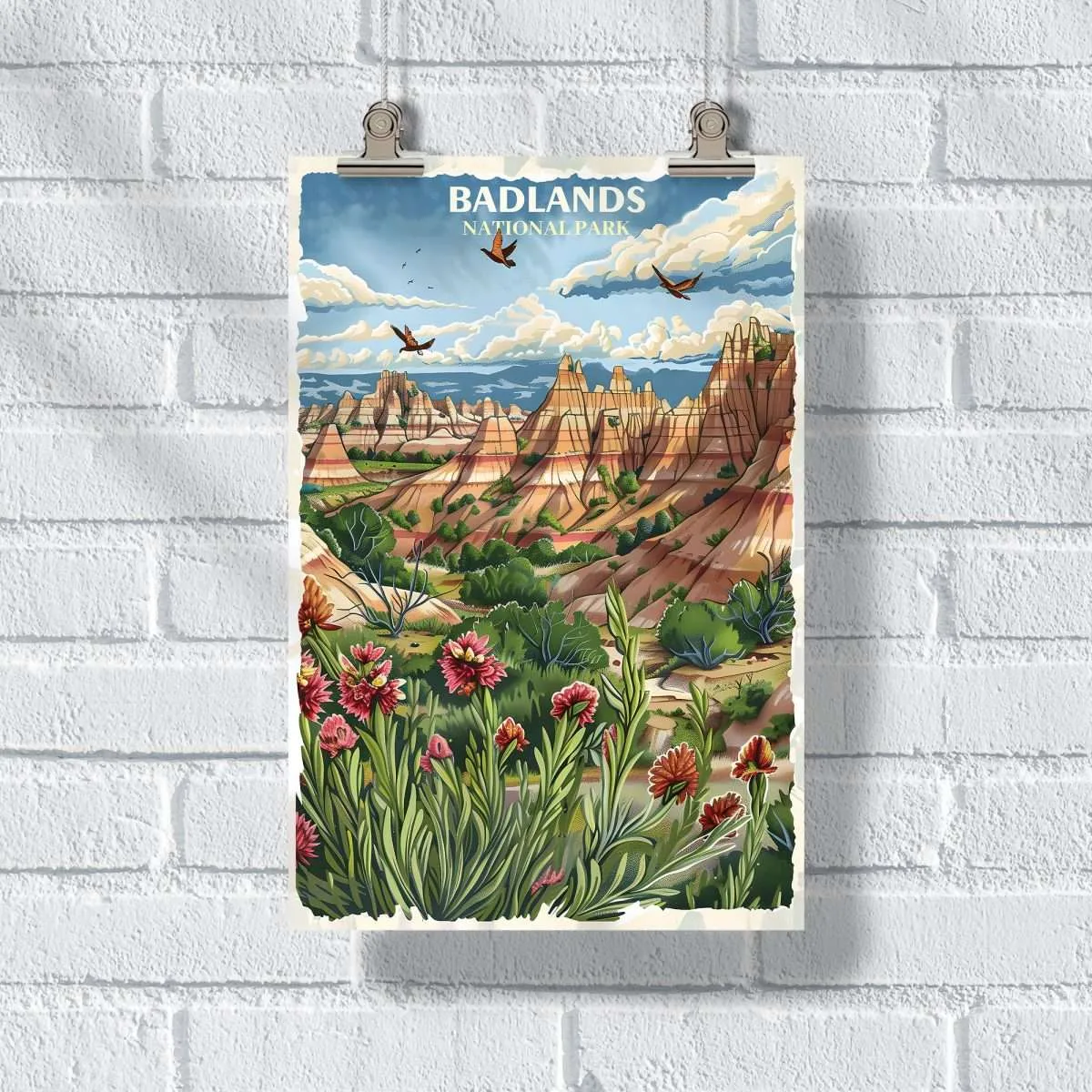 Badlands National Park Timeless Landscape Poster UnitedWorldMemories