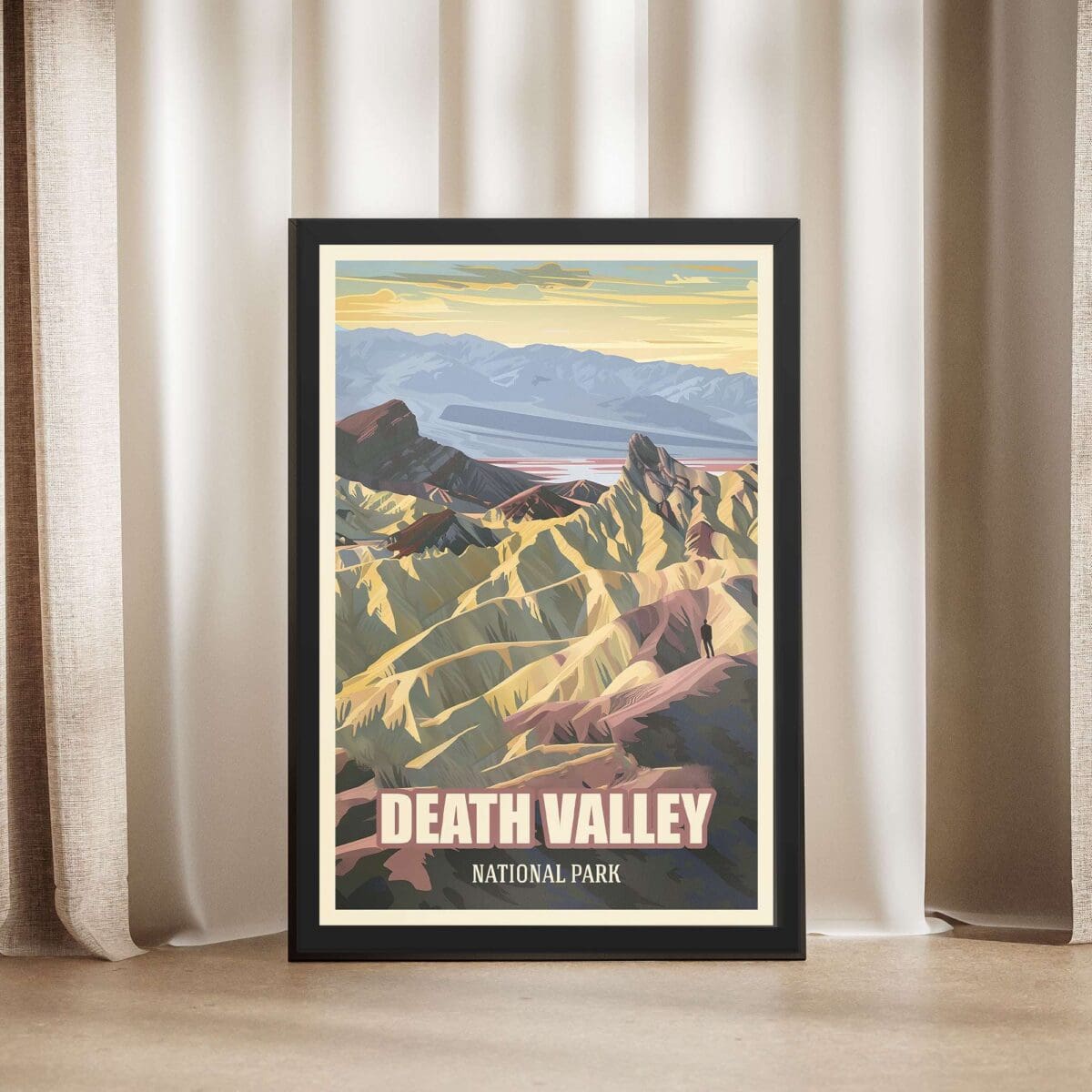 Death Valley National Park Zabriskie Point Zenith Framed Poster UnitedWorldMemories