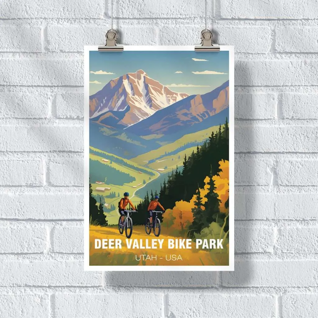 Deer Valley Bike Park Mountain Majesty Poster UnitedWorldMemories