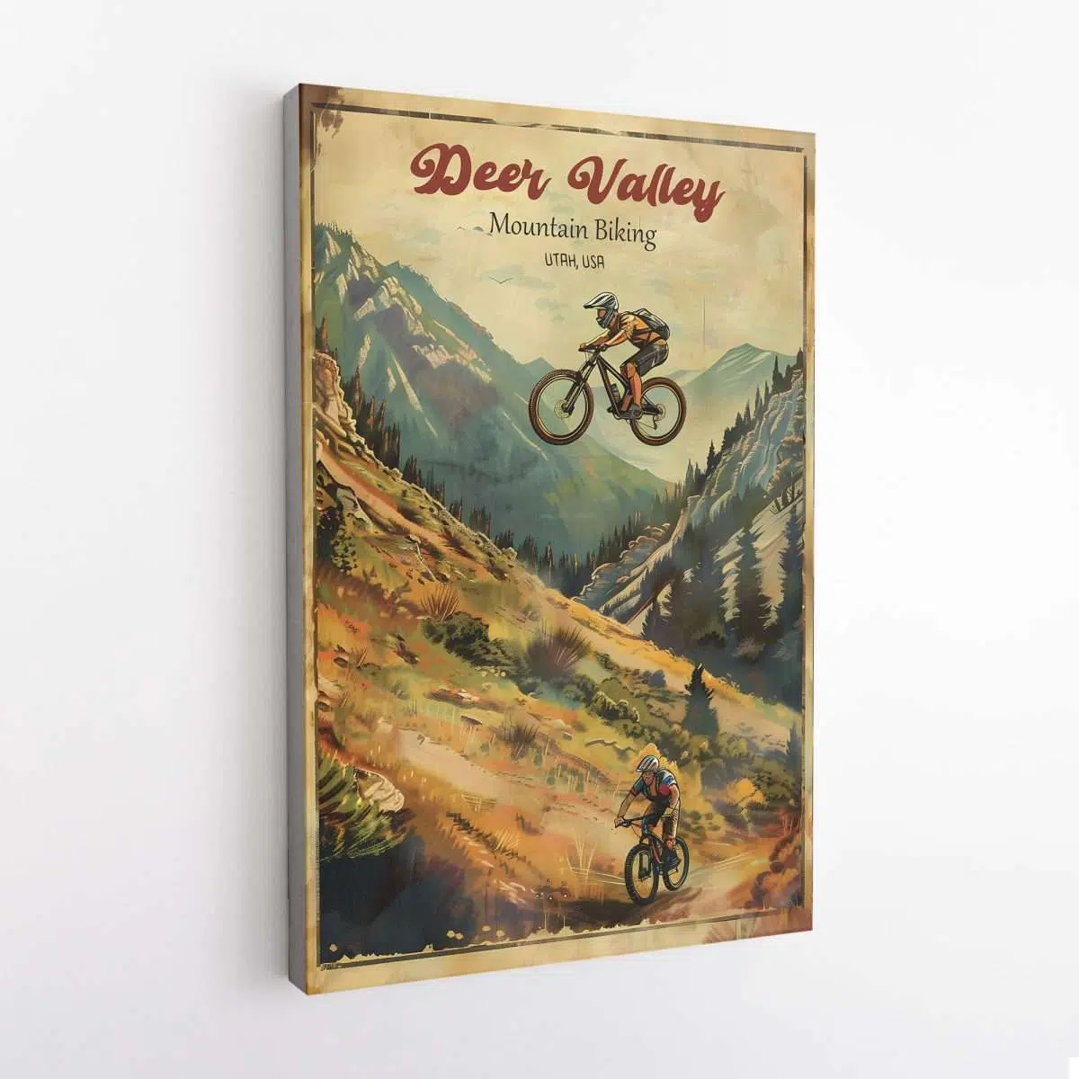 Deer Valley Mountain Biking Vintage Canvas UnitedWorldMemories