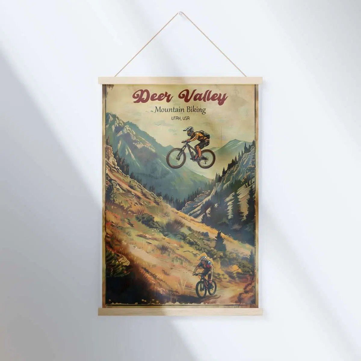 Deer Valley Mountain Biking Vintage Hanger Poster UnitedWorldMemories