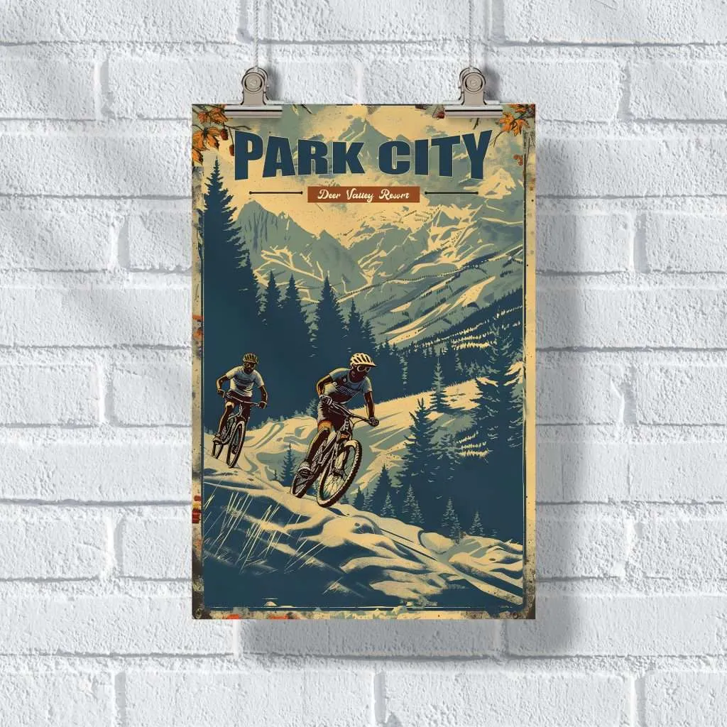 Deer Valley Resort Park City Vintage Poster UnitedWorldMemories