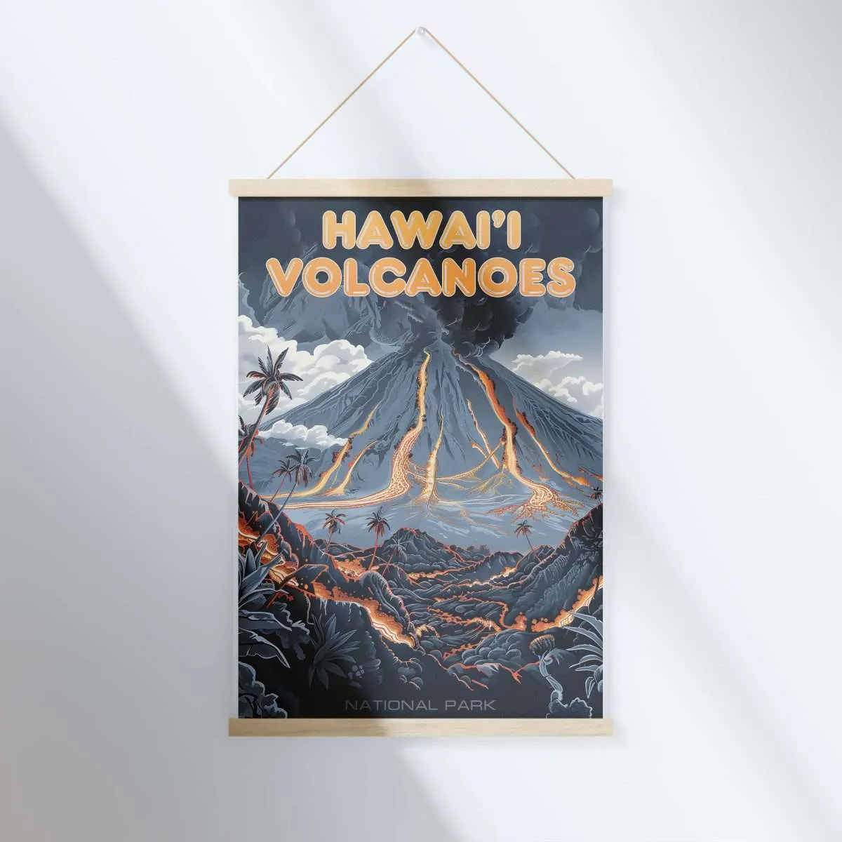 Hawaiʻi Volcanoes National Park Nature's Forge Hanger Poster UnitedWorldMemories