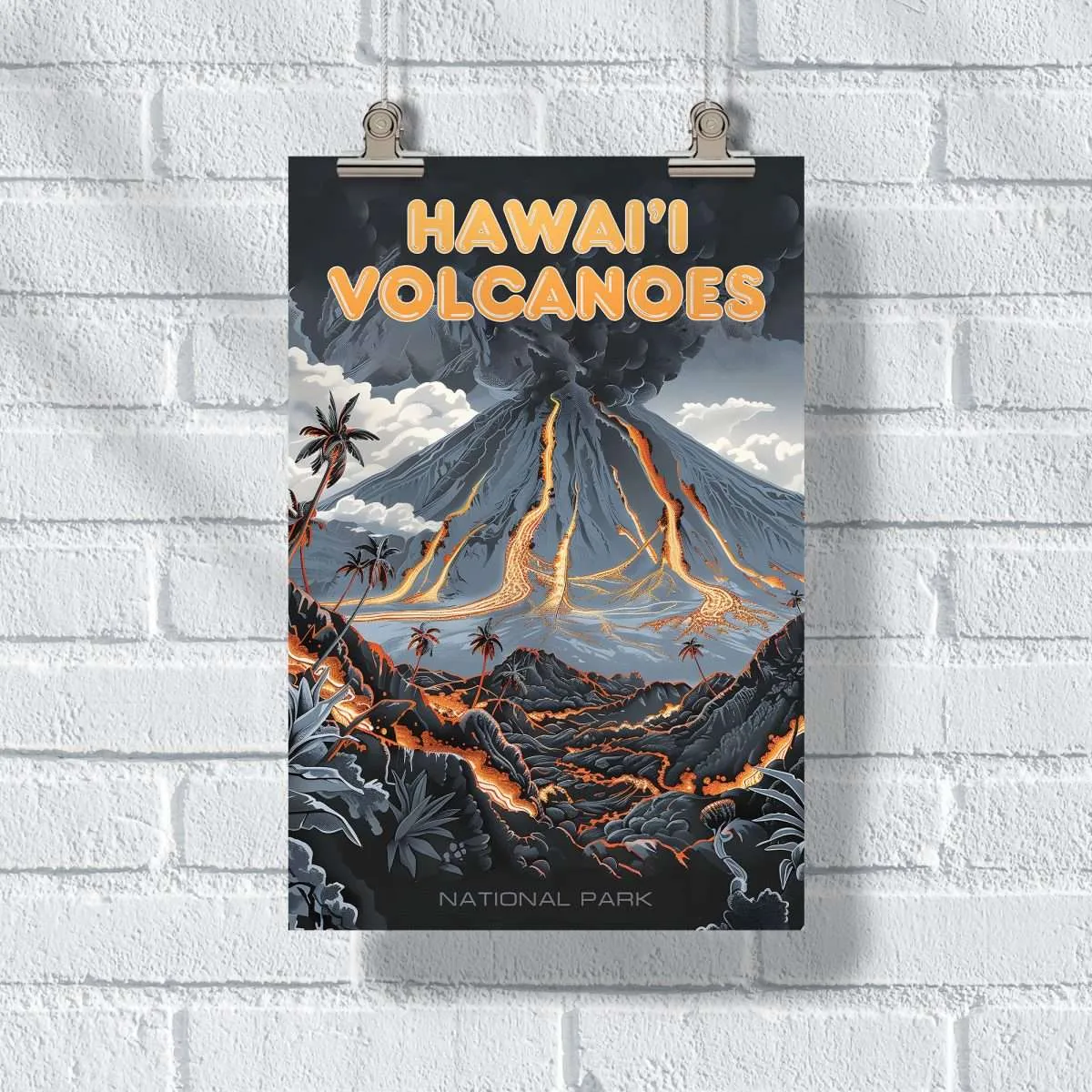 Hawaiʻi Volcanoes National Park Nature's Forge Poster UnitedWorldMemories