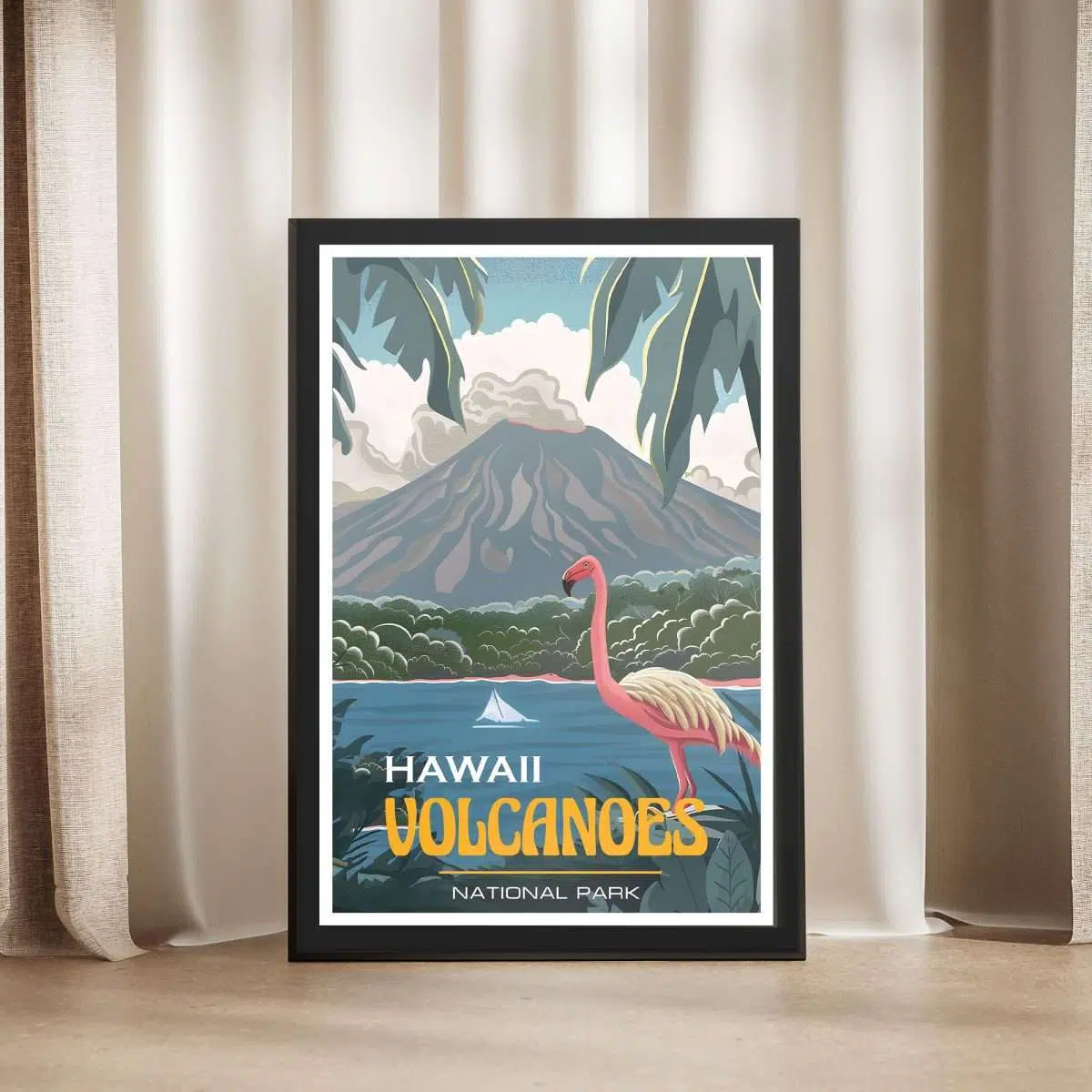 Hawaiʻi Volcanoes National Park Volcanic Elegance Framed Poster UnitedWorldMemories