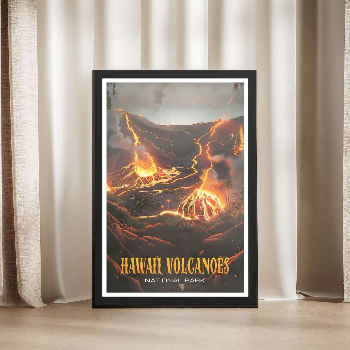 Hawaiʻi Volcanoes National Park Volcano Dream Framed Poster UnitedWorldMemories