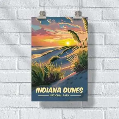 Indiana Dunes National Park Sunset Serenade Poster UnitedWorldMemories