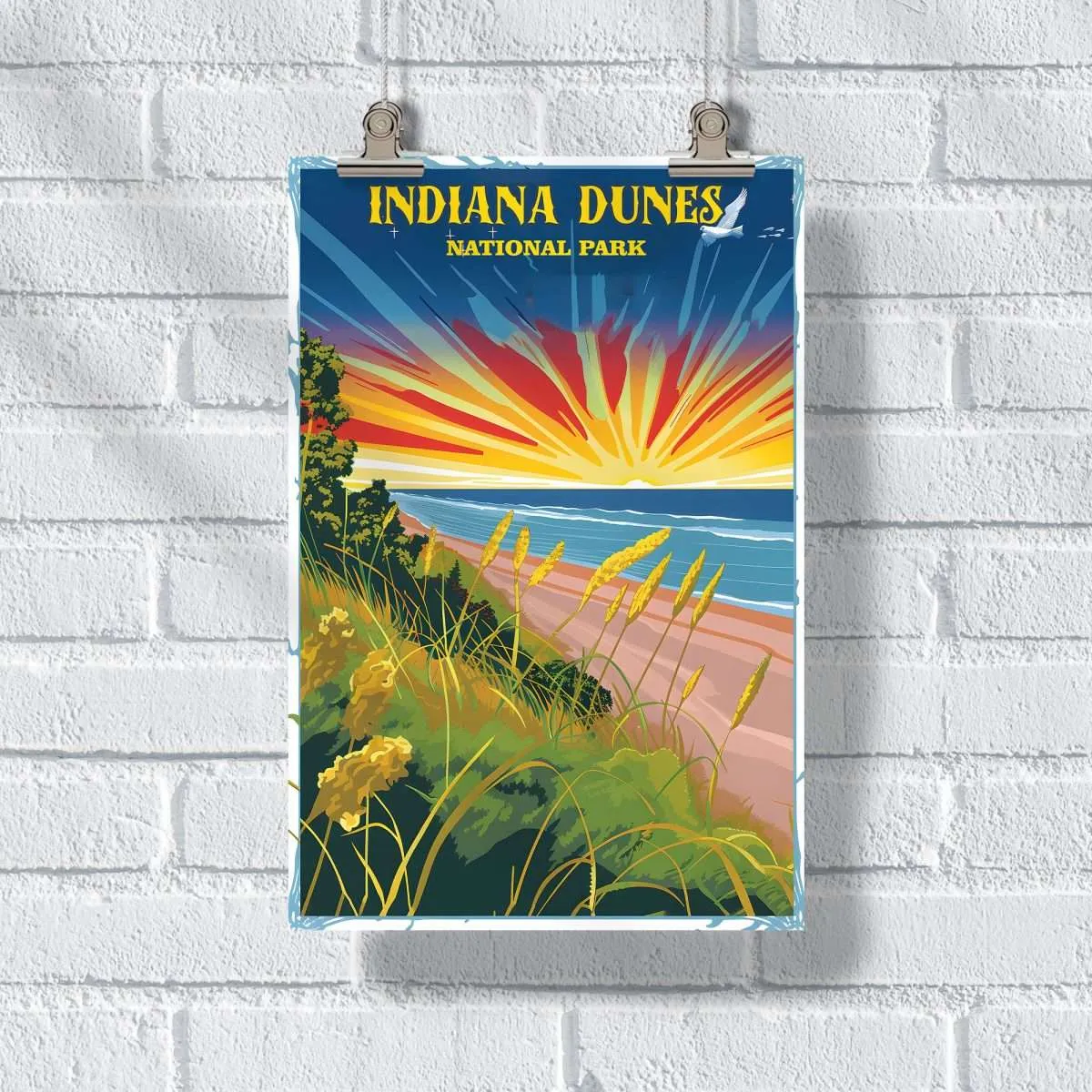 Indiana Dunes National Park Vibrant Escapade Poster UnitedWorldMemories