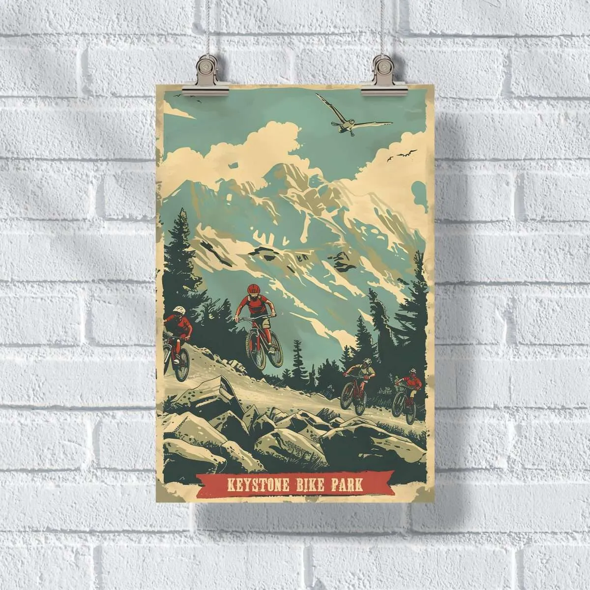 Keystone Bike Park Retro Mountain Adventure Poster UnitedWorldMemories