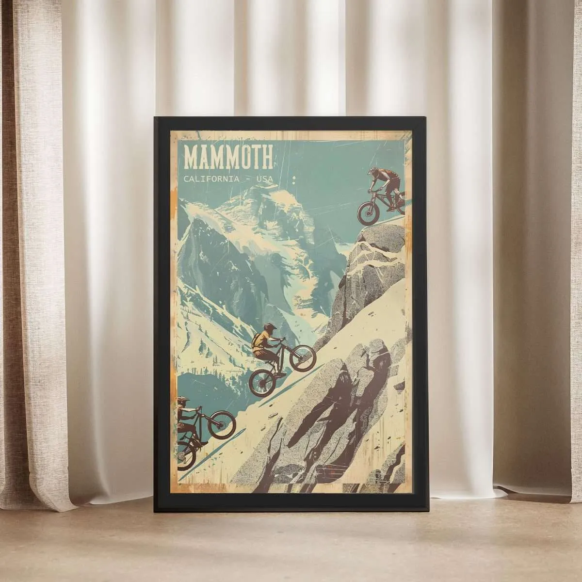 Mammoth Bike Park Vintage Summit Ride Framed Poster UnitedWorldMemories
