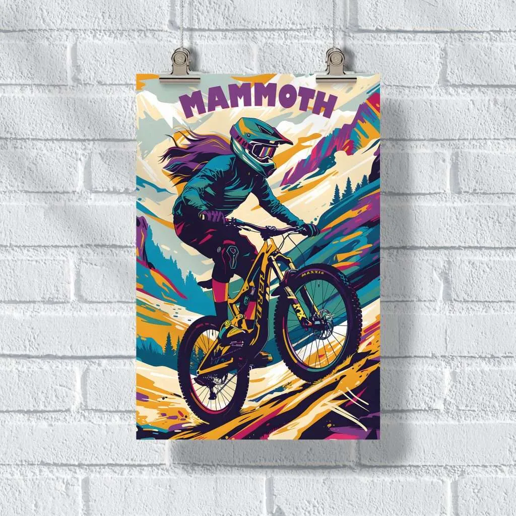 Mammoth Bike Park Woman Trailblazer Poster UnitedWorldMemories