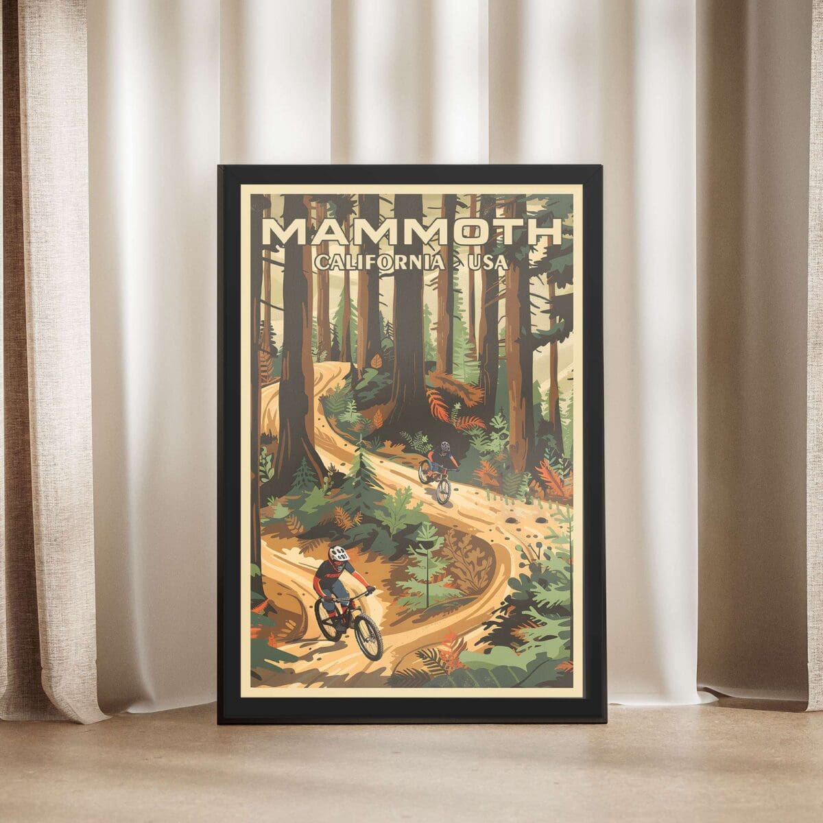 Mammoth Bike Park Woodland Thrills Framed Poster UnitedWorldMemories