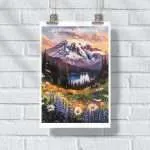 Mount Rainier National Park Majesty Poster UnitedWorldMemories