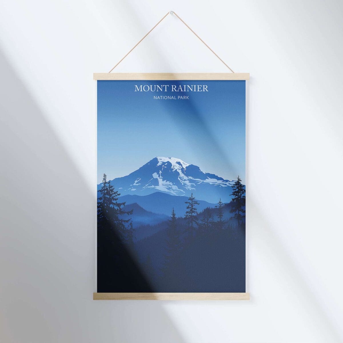 Mount Rainier National Park Minimalist Hanger Poster UnitedWorldMemories