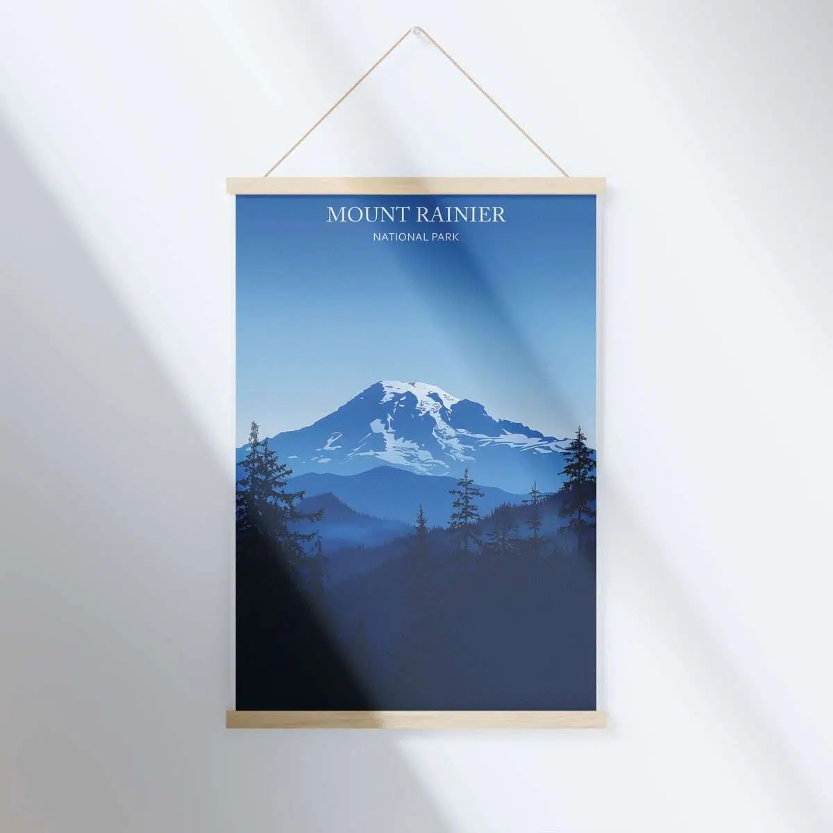 Mount Rainier National Park Minimalist Hanger Poster UnitedWorldMemories