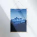 Mount Rainier National Park Minimalist Hanger Poster UnitedWorldMemories