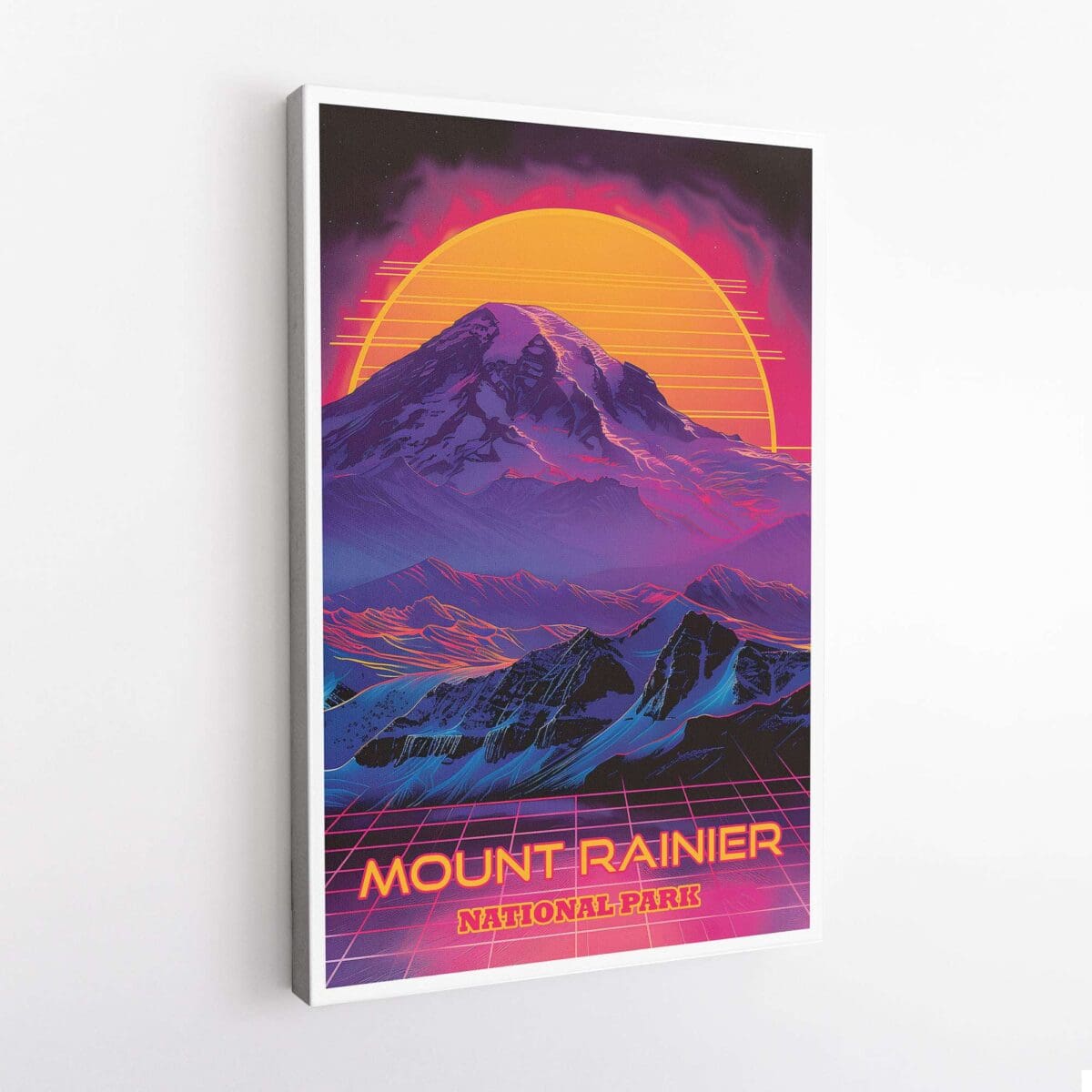 Mount Rainier National Park Retro 80s Canvas UnitedWorldMemories