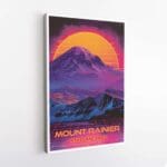 Mount Rainier National Park Retro 80s Canvas UnitedWorldMemories