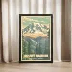 Mount Rainier National Park Timeless Beauty Framed Poster UnitedWorldMemories