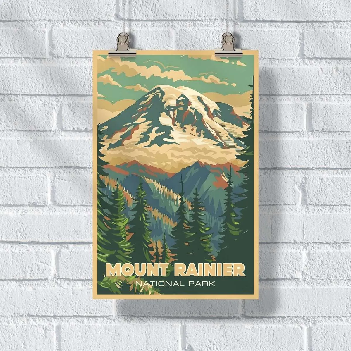 Mount Rainier National Park Timeless Beauty Poster UnitedWorldMemories