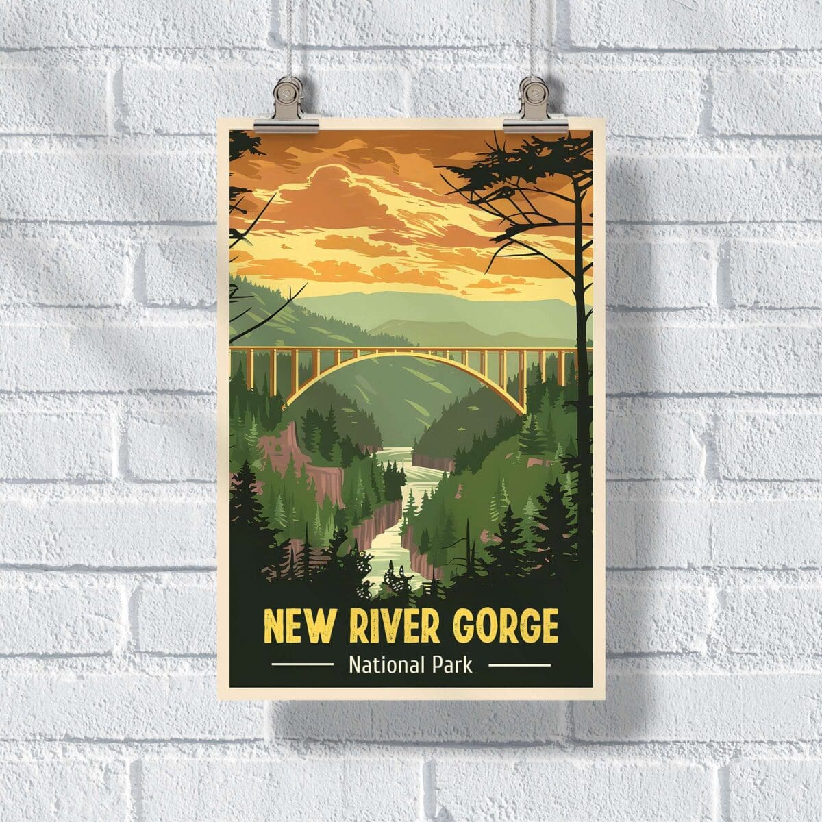 New River Gorge National Park Adventure Poster UnitedWorldMemories