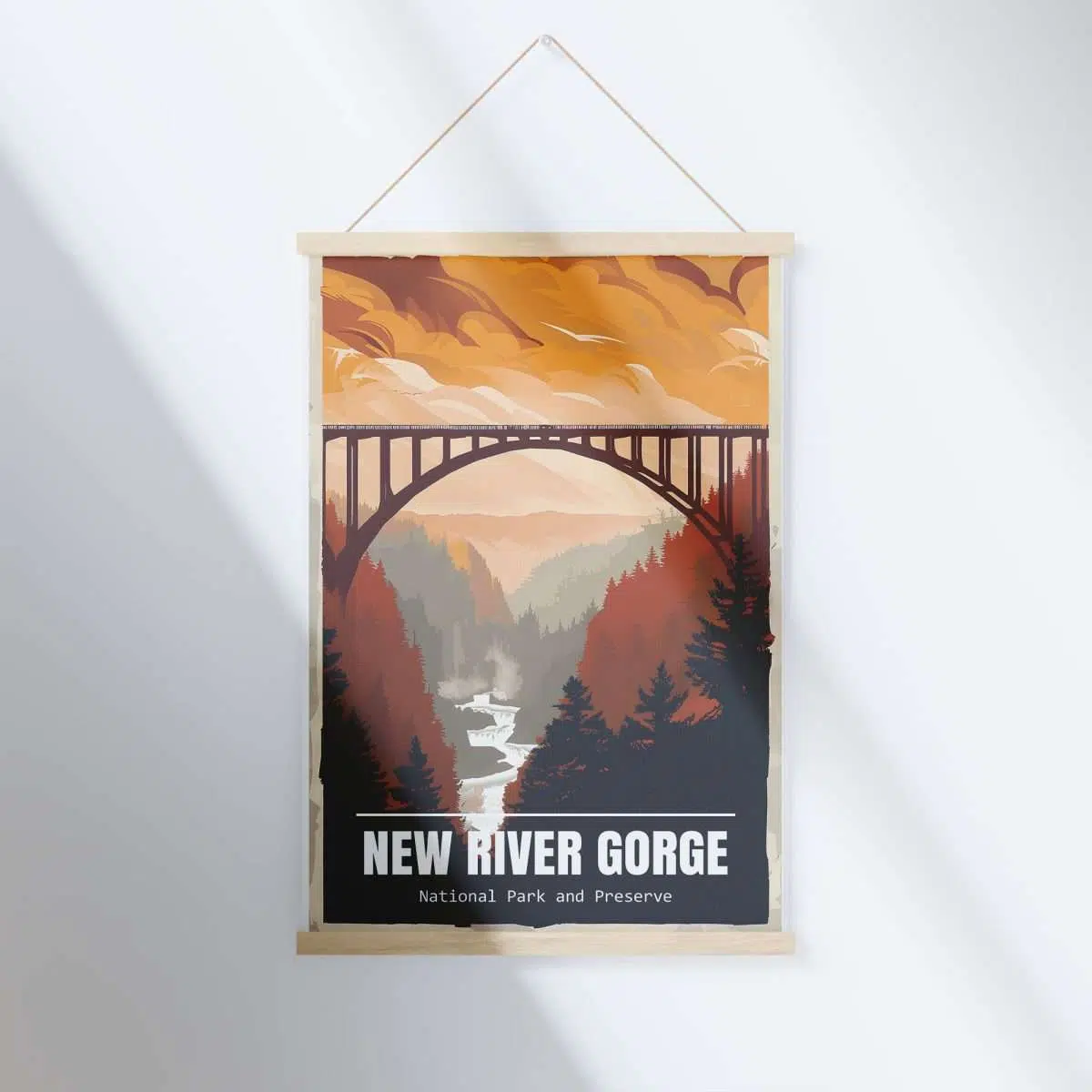 New River Gorge National Park Nature's Playground Hanger Poster UnitedWorldMemories