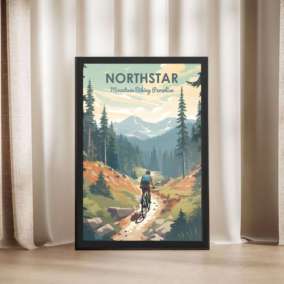 Northstar Mountain Biking Paradise Framed Poster UnitedWorldMemories